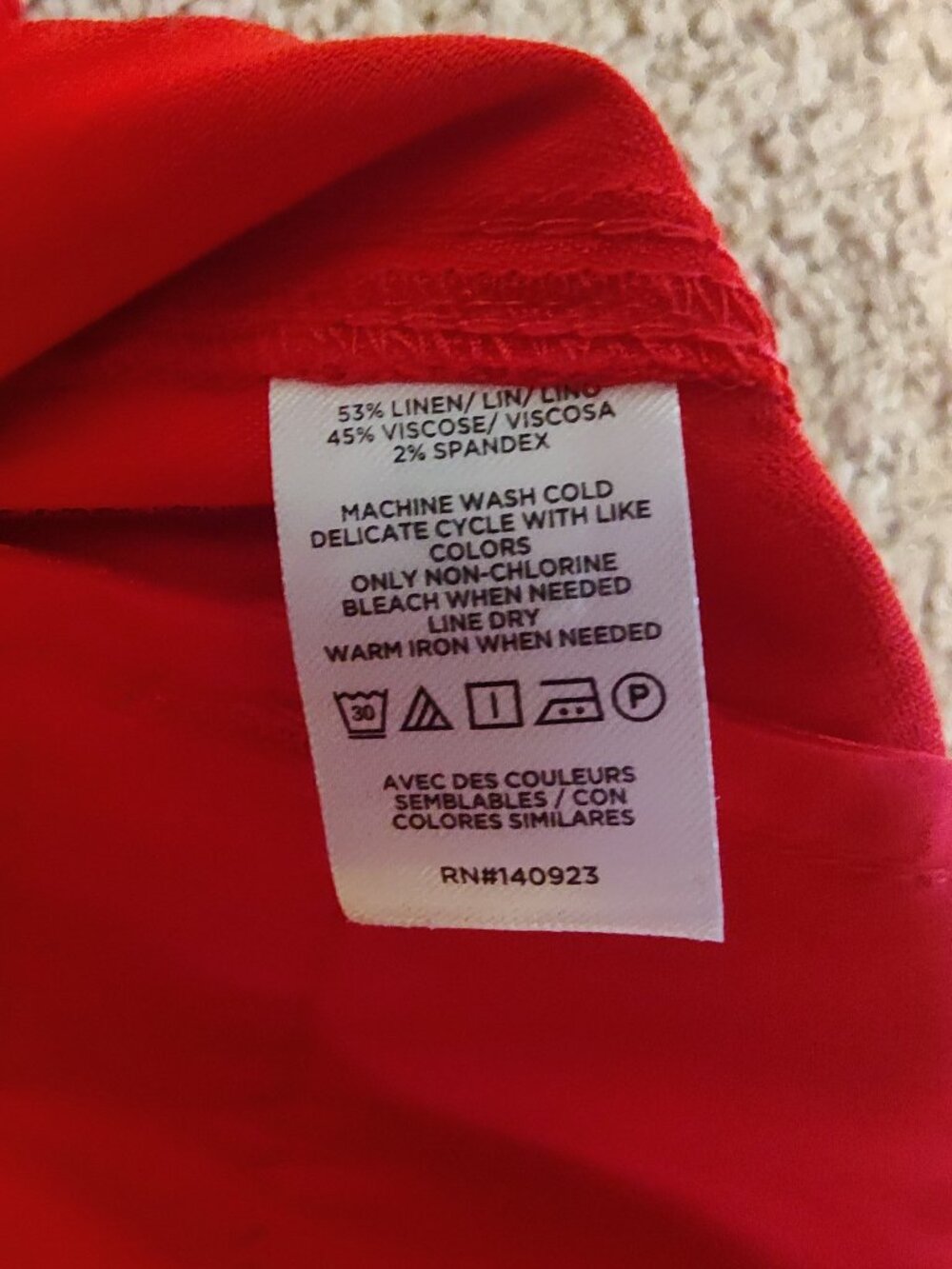 LOFT sz 4 Palmer wide leg pants red linen blend NWT - Picture 5 of 5